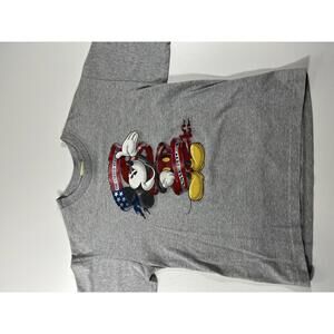 Vintage Mickey Mouse Grey T-Shirt with USA Flag youth large